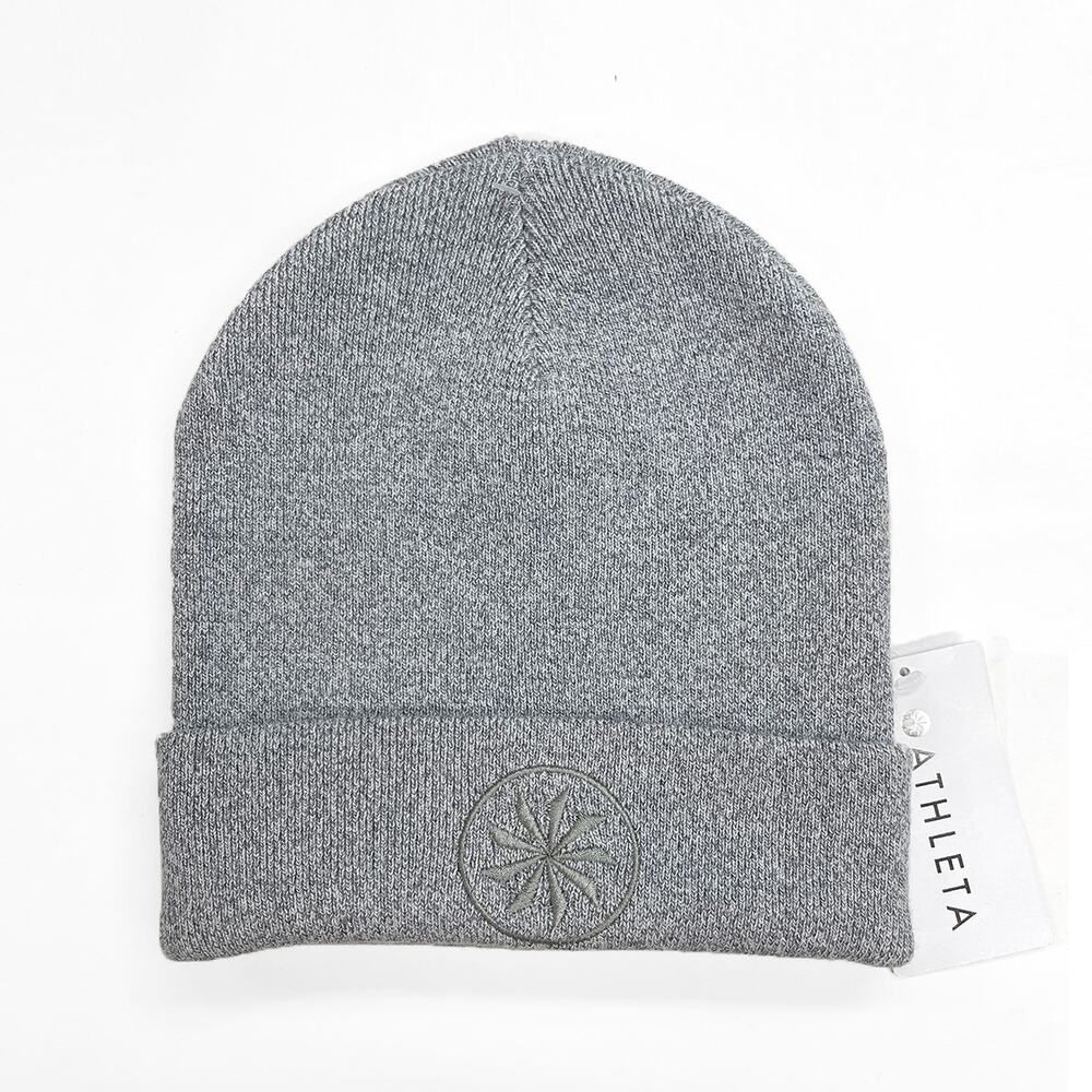 Athleta Head Start Beanie One Size New $39 Heather Gray Winter Stocking Hat Cap